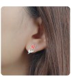 Red Rosebud Silver Ear Stud STS-3471 (CO5)